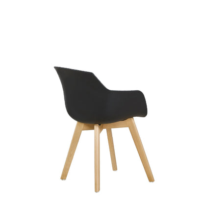 CLOVER PP Chaise de Salle à Manger Pieds en Hêtre - Noir/Blanc/Gris