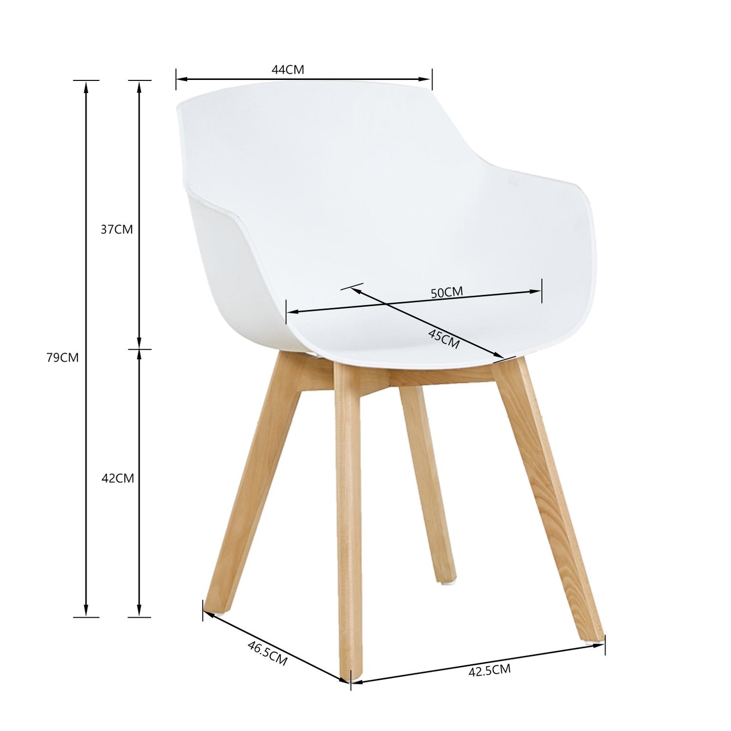 Chaises Scandinaves de Salle à Manger en Bein Hêtre avec  Lot de 2/4 - Noir/Blanc/Gris-CLOVER