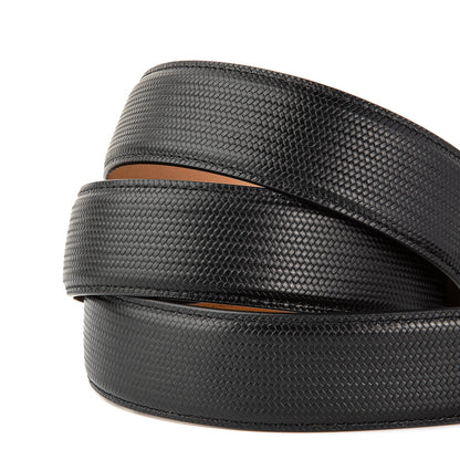 Derry Ceinture classique en cuir de vachette avec boucle automatique, Gun Black