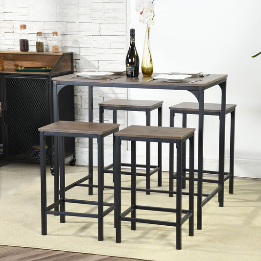 FAIRMAN Ensemble De Table De Bar Avec 1 Table Et 4 Chaises