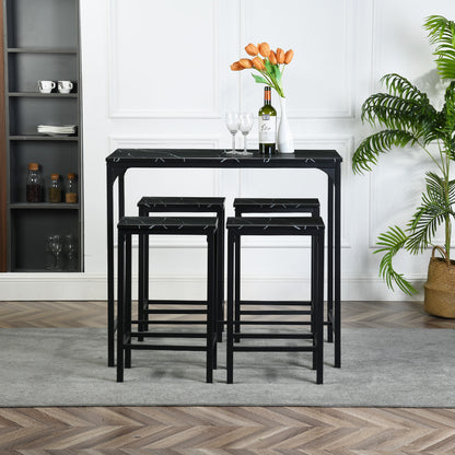 FAIRMAN Ensemble De Table De Bar Avec 1 Table Et 4 Chaises