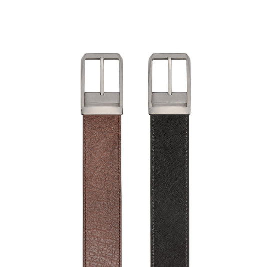 Goes Ceinture classique en cuir de vachette première couche avec boucle ardillon – Pearl Gun Light Coffee