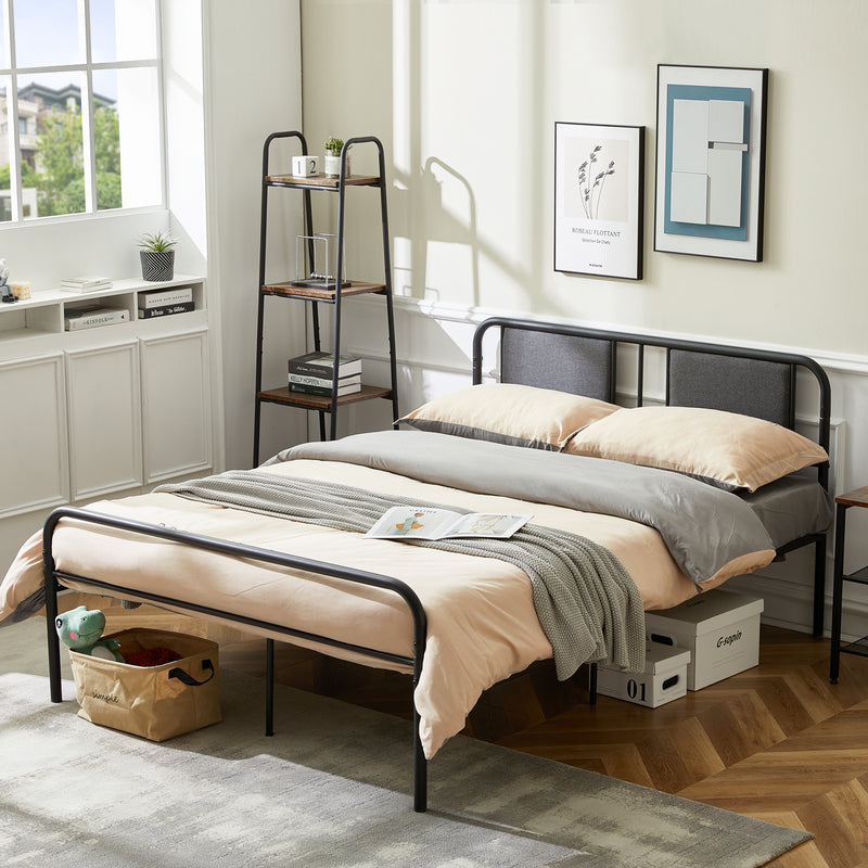 HELP Lit en métal adapté aux matelas 90/120/140 x 190 cm, noir