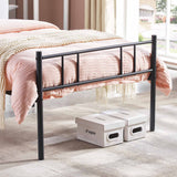 LAVER Lit Simple/Double en Métal 90/100/120/140 x 200 CM - Noir/ Blanc