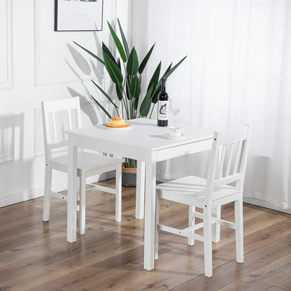 LILAC Ensemble Table à Manger et 2 Chaises 74*74*73cm - Blanc/Gris/Marron