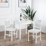 LILAC Ensemble Table à Manger et 2 Chaises 74*74*73cm - Blanc/Gris/Marron