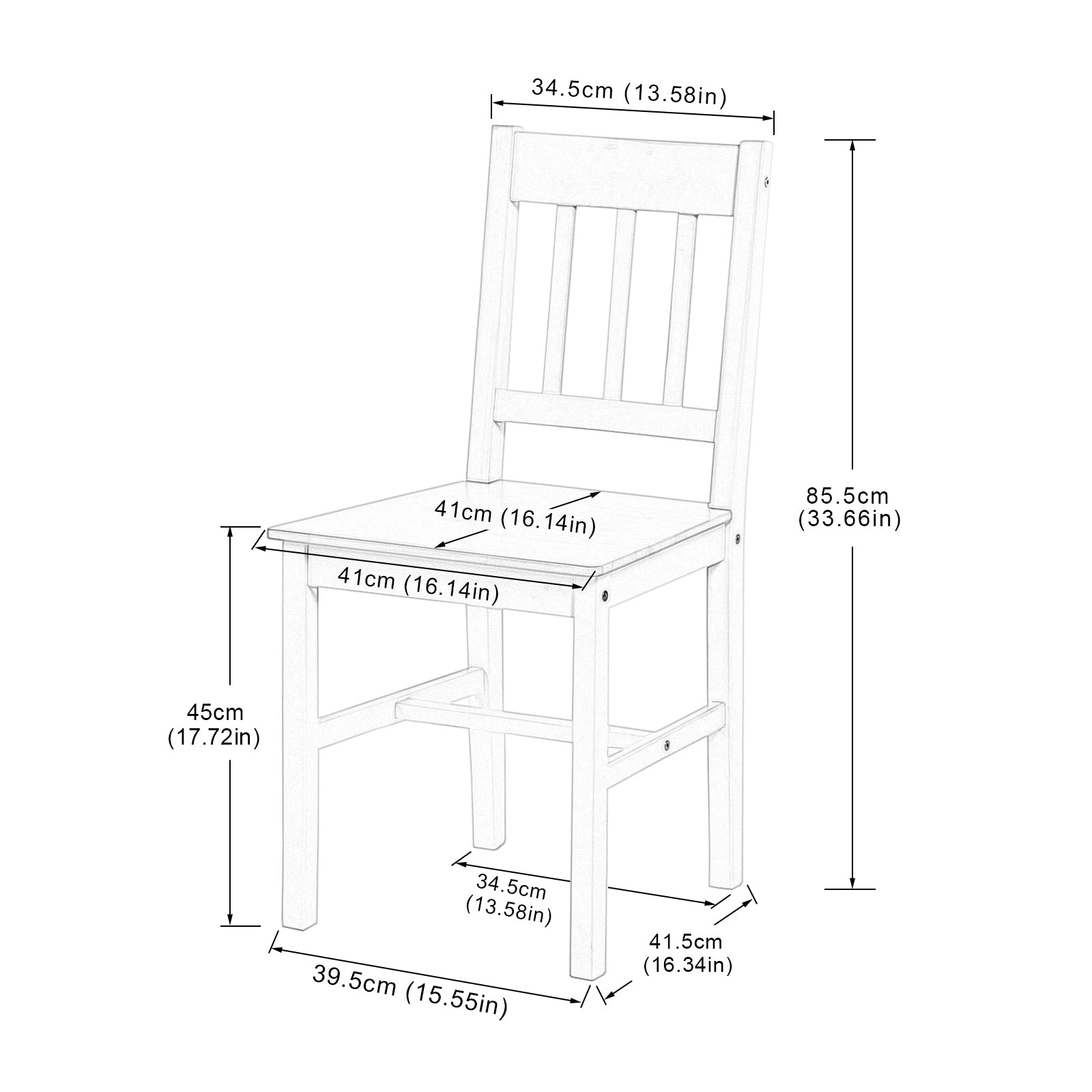 LILAC Ensemble Table à Manger et 2 Chaises 74*74*73cm - Blanc/Gris/Marron