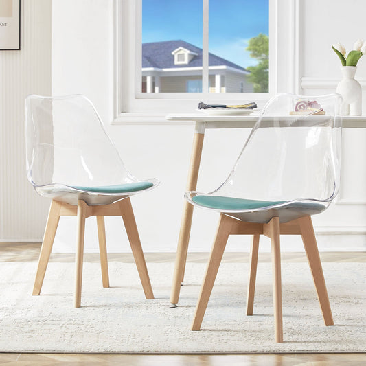 Chaise de salle à manger en velours transparent