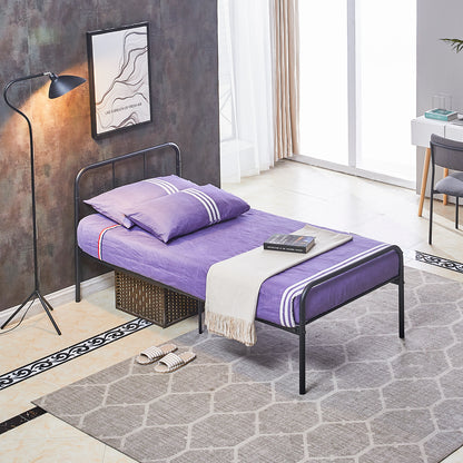 MILO Lit Simple/Double en Métal 94 * 196 cm/143 * 196 cm - Noir