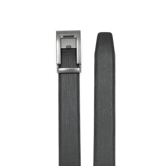 Mons Ceinture à boucle automatique en alliage de peau de vache, couche de tête couleur pistolet muet à la mode