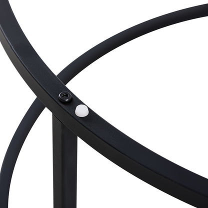 NAPLES Table Basse Ronde, Ensemble De 2, Cadre En Métal Robuste Et Verre Trempé (Doré Et Noir)