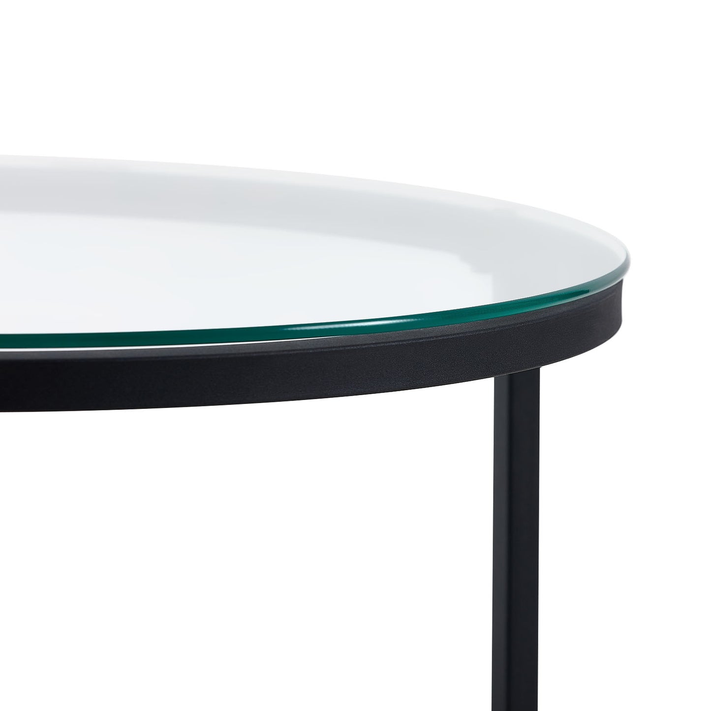 NAPLES Table Basse Ronde, Ensemble De 2, Cadre En Métal Robuste Et Verre Trempé (Doré Et Noir)