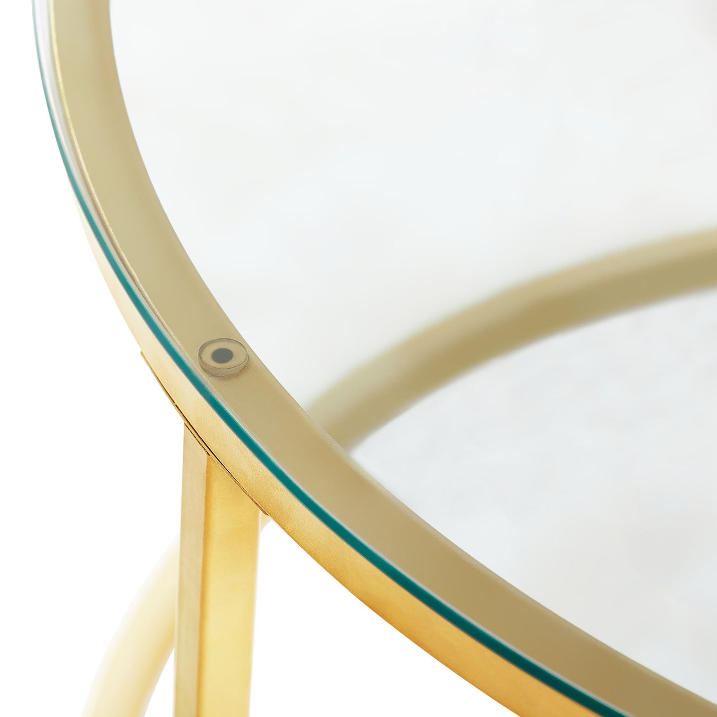 NAPLES Table Basse Ronde, Ensemble De 2, Cadre En Métal Robuste Et Verre Trempé (Doré Et Noir)