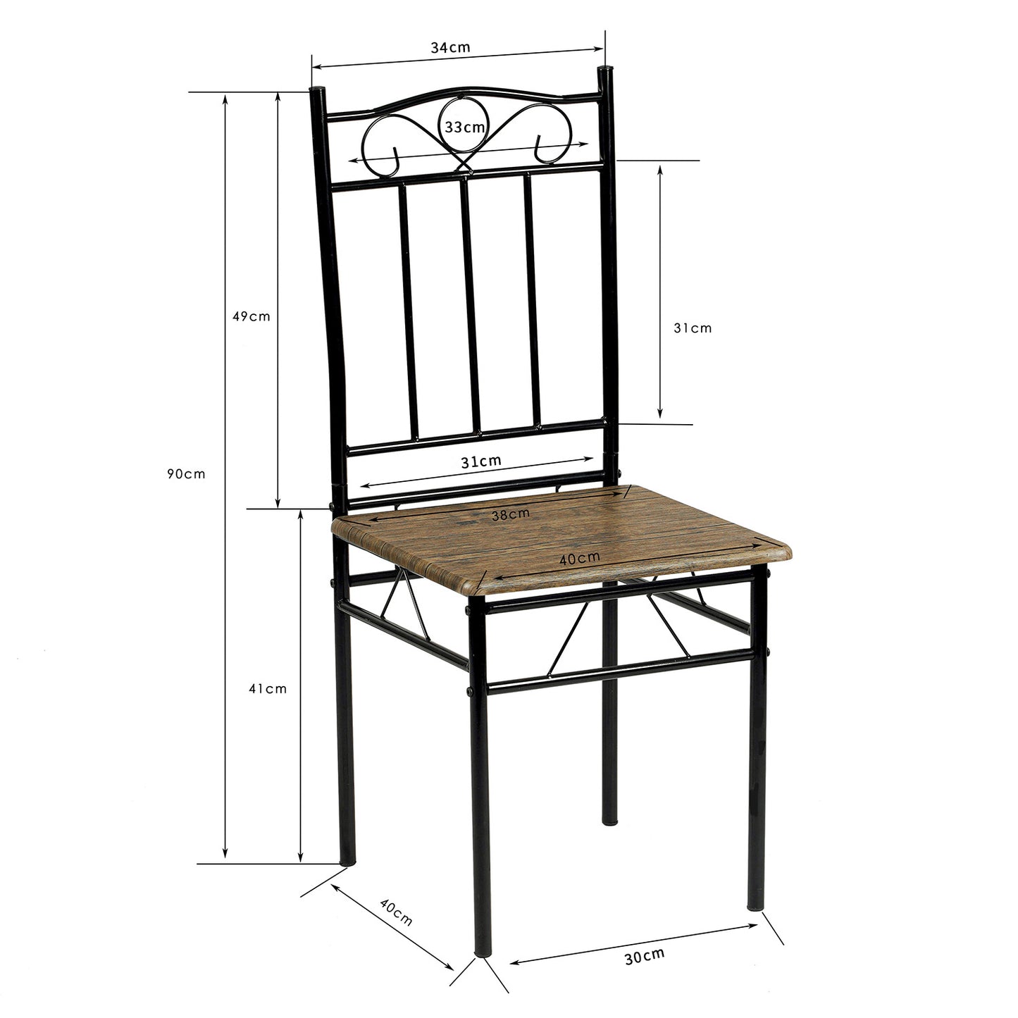 NORSEMAN Ensemble de Salle à Manger 5 Pièces, Table à Manger Rectangulaire avec 4 Chaises 109*69*75cm - Couleurs Disponibles