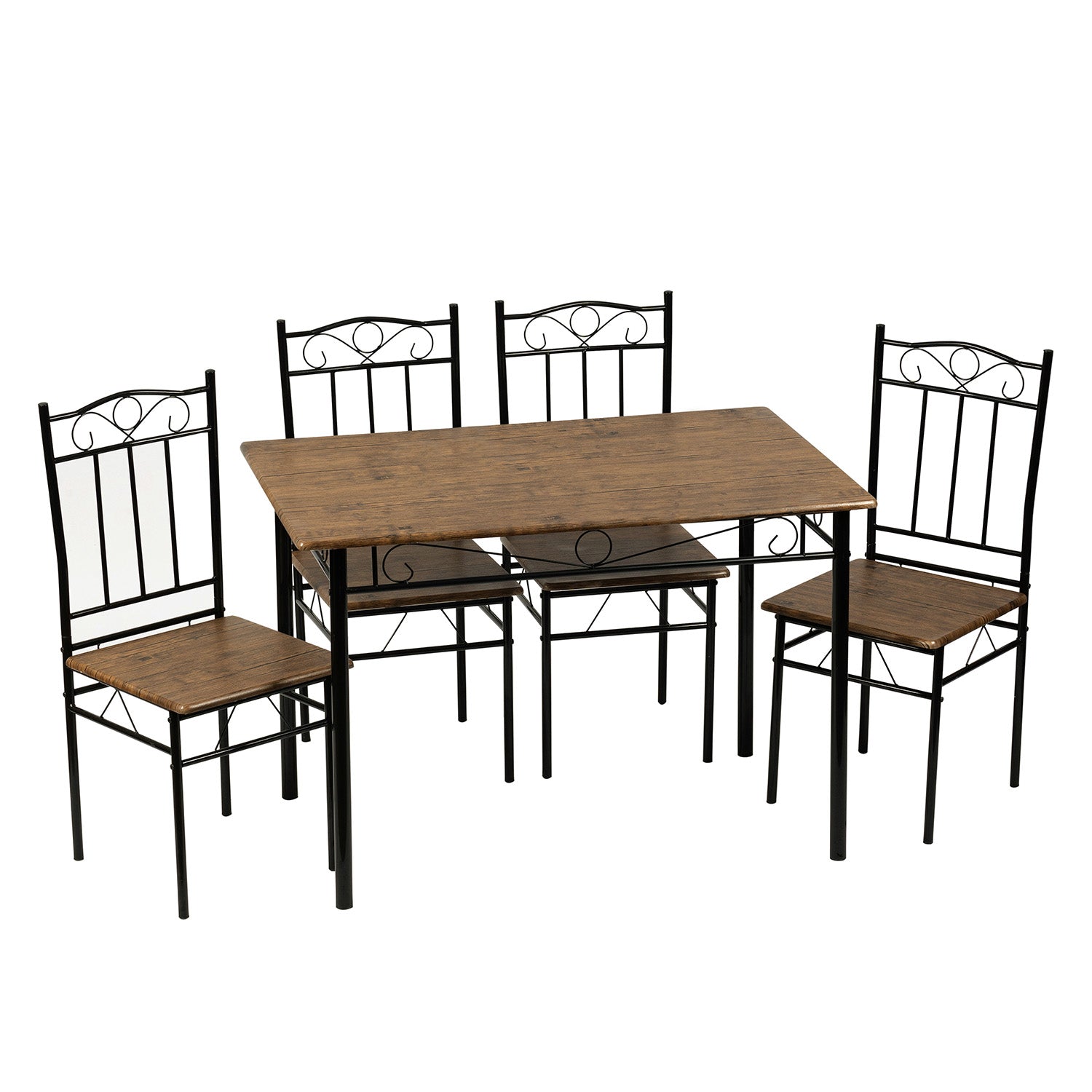 NORSEMAN Ensemble de Salle à Manger 5 Pièces, Table à Manger Rectangulaire avec 4 Chaises 109*69*75cm - Couleurs Disponibles