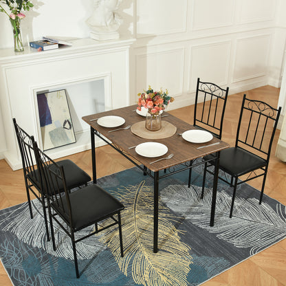 NORSEMAN Ensemble de Salle à Manger 5 Pièces, Table à Manger Rectangulaire avec 4 Chaises 109*69*75cm - Couleurs Disponibles