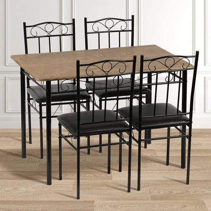 NORSEMAN Ensemble de Salle à Manger 5 Pièces, Table à Manger Rectangulaire avec 4 Chaises 109*69*75cm - Couleurs Disponibles