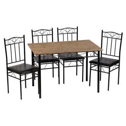 NORSEMAN Ensemble de Salle à Manger 5 Pièces, Table à Manger Rectangulaire avec 4 Chaises 109*69*75cm - Couleurs Disponibles
