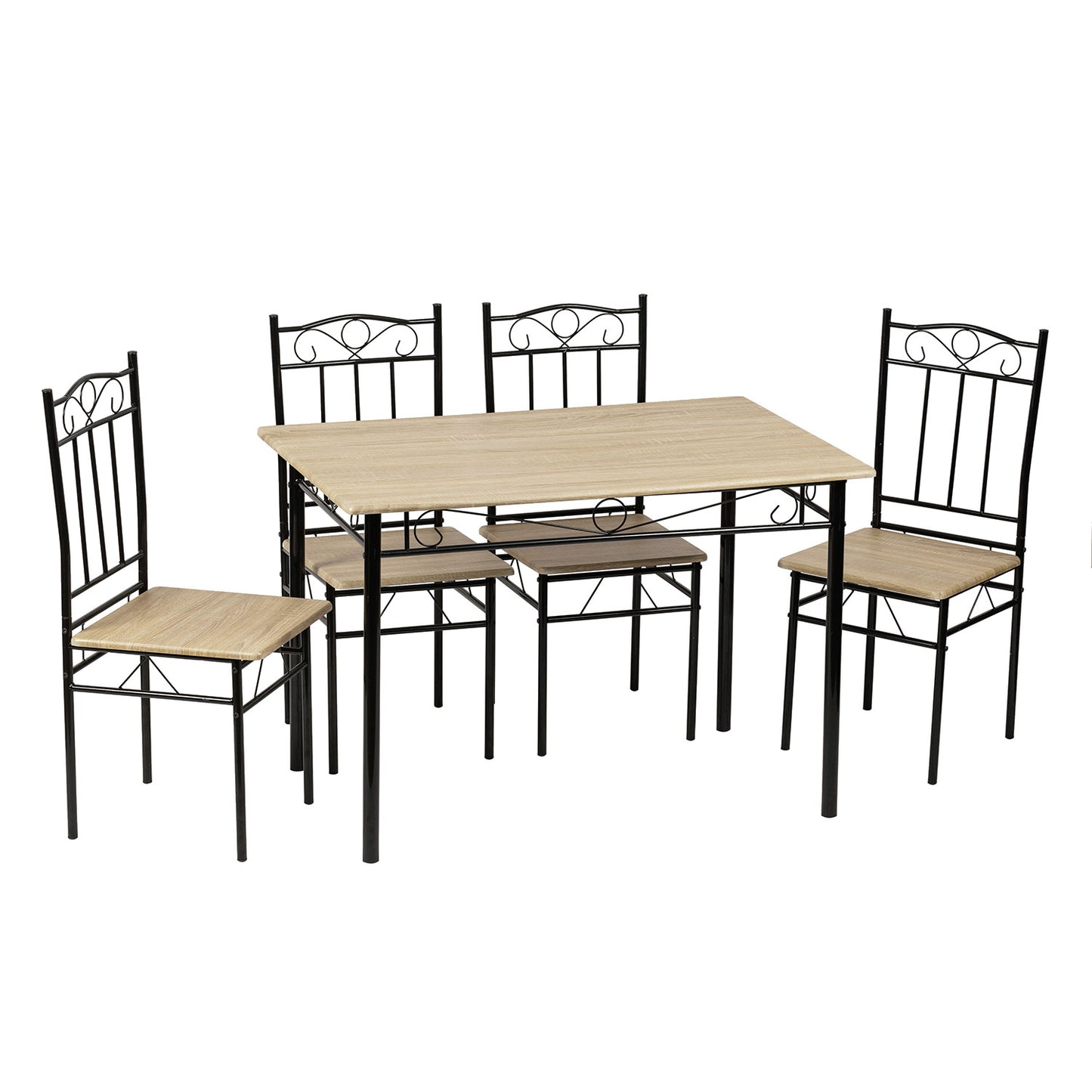 NORSEMAN Ensemble de Salle à Manger 5 Pièces, Table à Manger Rectangulaire avec 4 Chaises 109*69*75cm - Couleurs Disponibles
