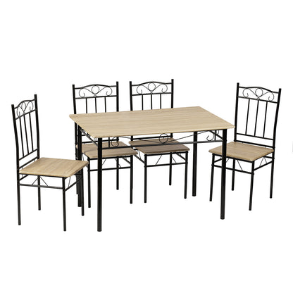 NORSEMAN Ensemble de Salle à Manger 5 Pièces, Table à Manger Rectangulaire avec 4 Chaises 109*69*75cm - Couleurs Disponibles