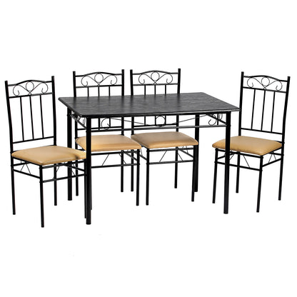 NORSEMAN Ensemble de Salle à Manger 5 Pièces, Table à Manger Rectangulaire avec 4 Chaises 109*69*75cm - Couleurs Disponibles