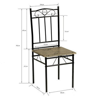 NORSEMAN Ensemble de Salle à Manger 3 Pièces, Table à Manger Rectangulaire avec 2 Chaises 90*48*75cm - Couleurs disponibles
