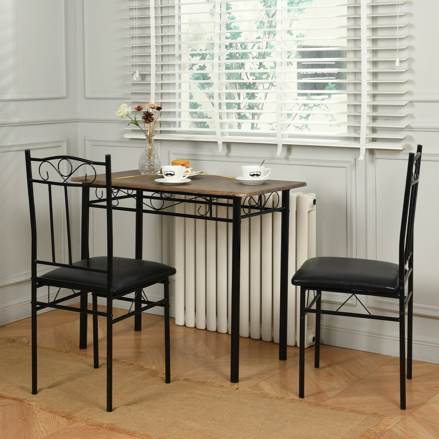 NORSEMAN Ensemble de Salle à Manger 3 Pièces, Table à Manger Rectangulaire avec 2 Chaises 90*48*75cm - Couleurs disponibles