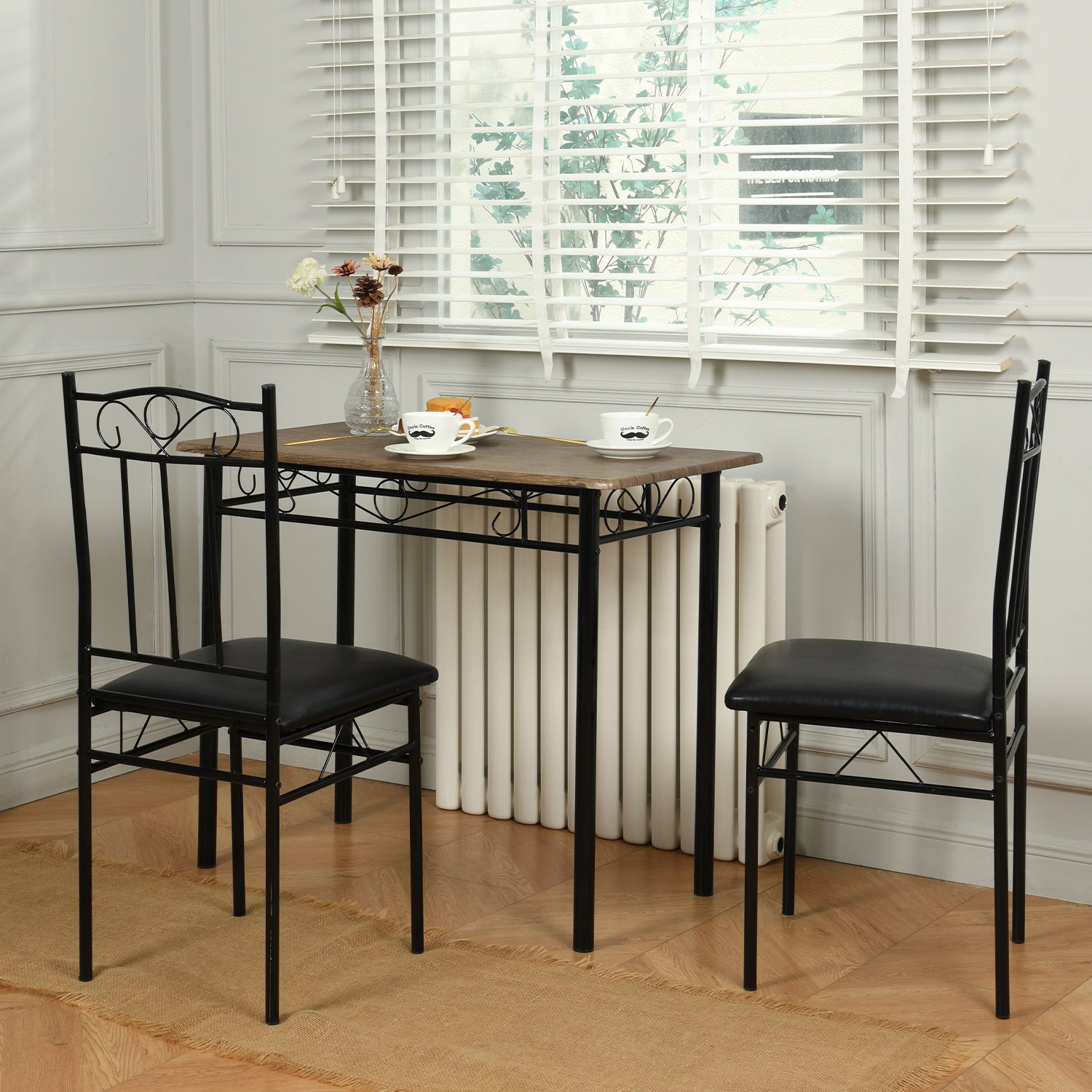 NORSEMAN Ensemble de Salle à Manger 3 Pièces, Table à Manger Rectangulaire avec 2 Chaises 90*48*75cm - Couleurs disponibles