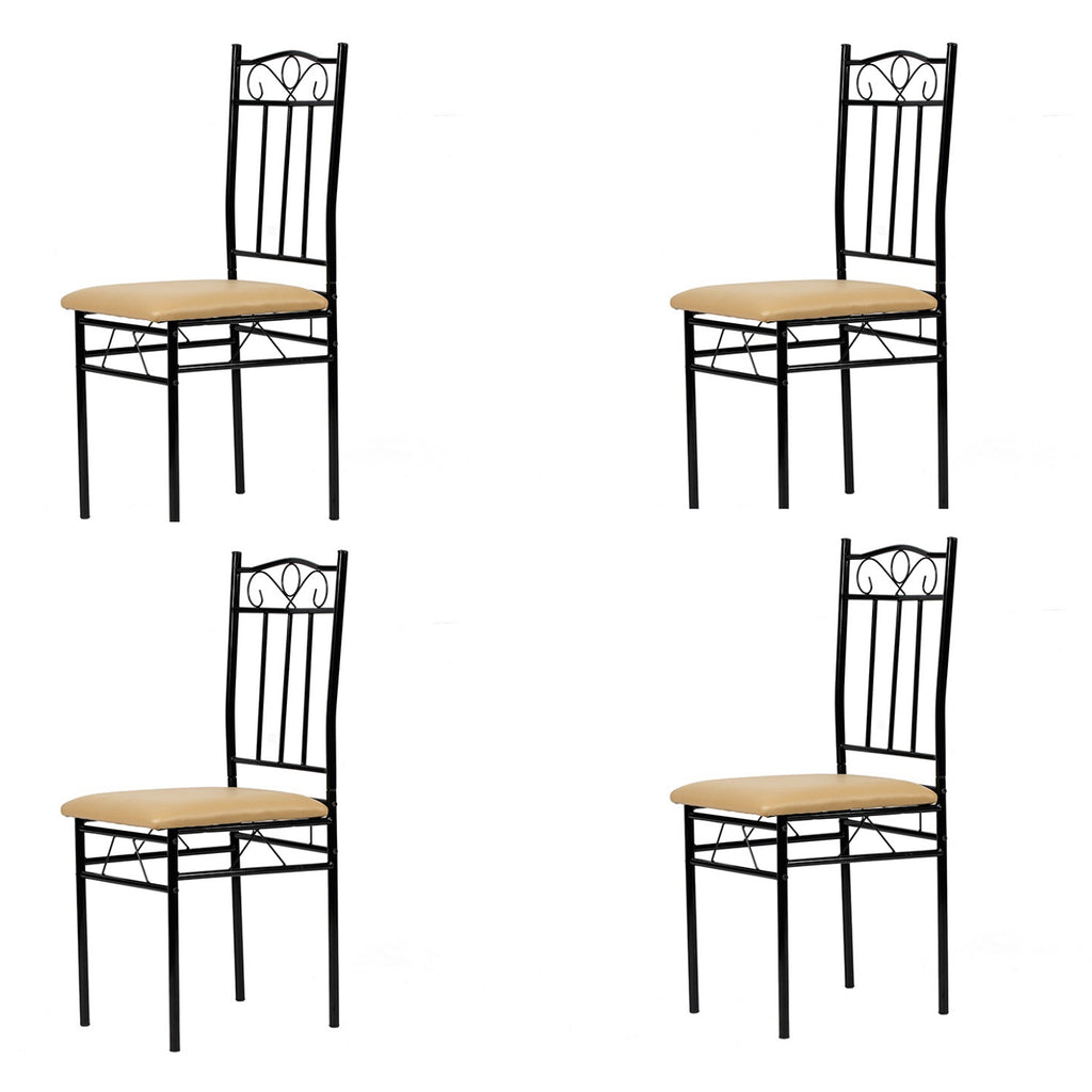NORSEMAN Table à manger avec 4/6 chaises 137*77*75cm - Crème/Noir