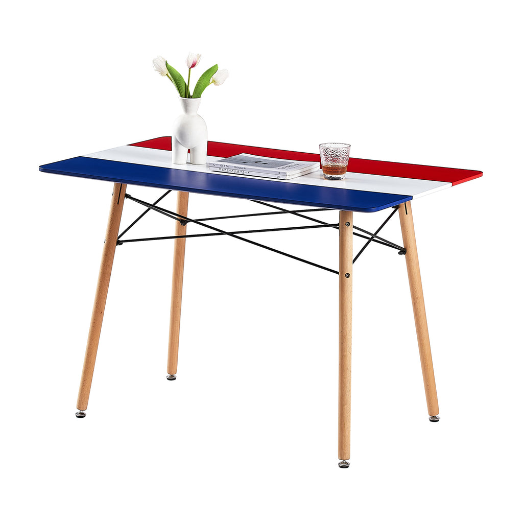 PANSY Table à Manger Rectangulaire en MDF avec Pieds en Hêtre Scandinave 110 x 70 x 74 cm - France