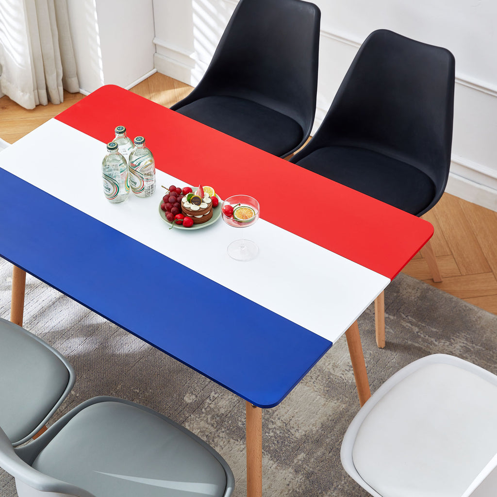 PANSY Table à Manger Rectangulaire en MDF avec Pieds en Hêtre Scandinave 110 x 70 x 74 cm - France