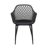 ROME Chaises de salle à manger avec pieds en métal, chaise creuse au design rétro - Noir