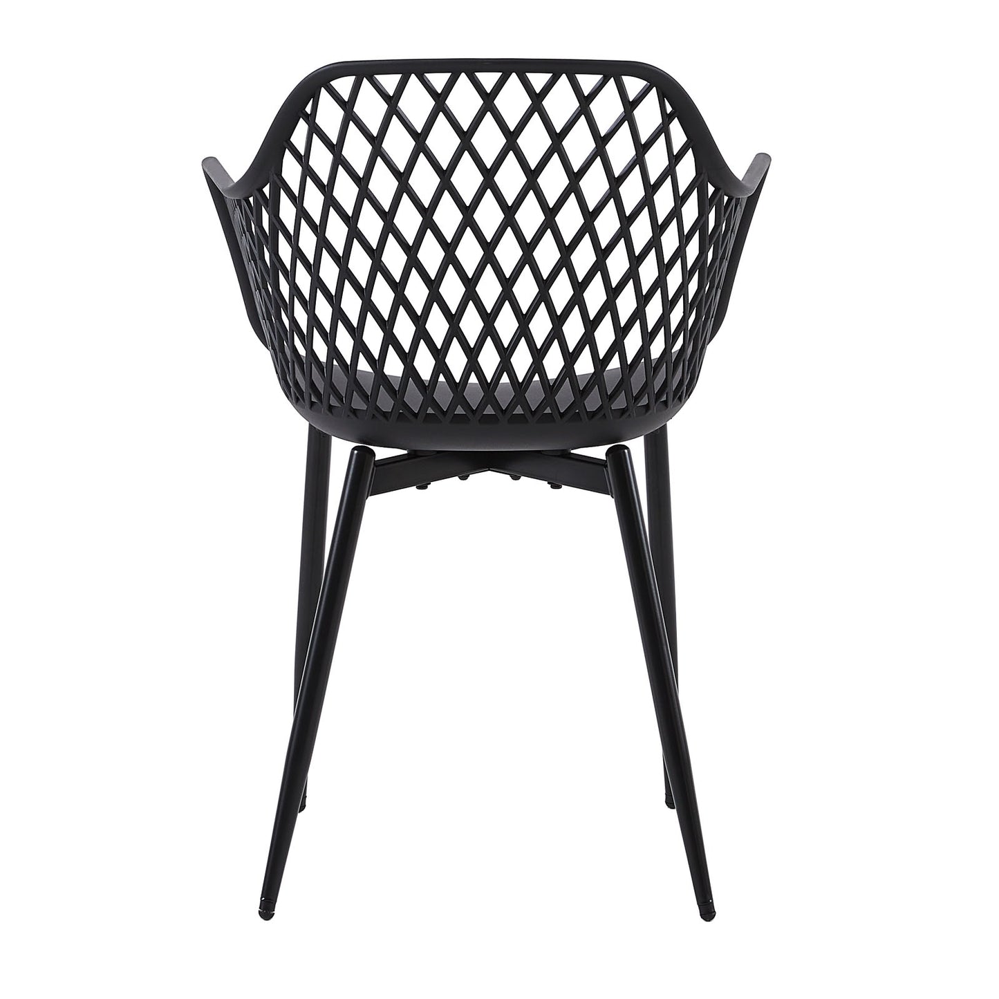 ROME Chaises de salle à manger avec pieds en métal, chaise creuse au design rétro - Noir