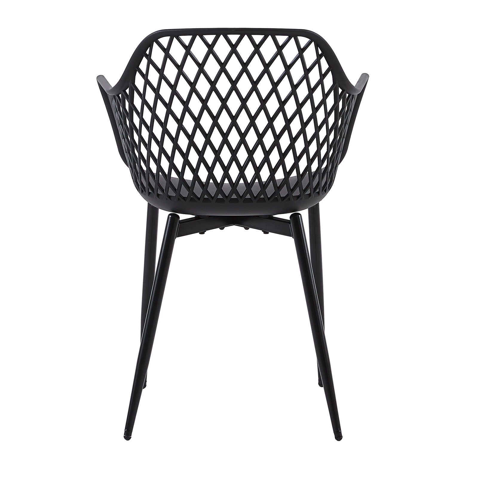 ROME Chaises de salle à manger avec pieds en métal, chaise creuse au design rétro - Noir