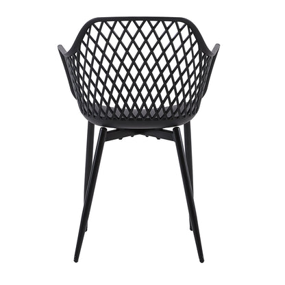 ROME Chaises de salle à manger avec pieds en métal, chaise creuse au design rétro - Noir