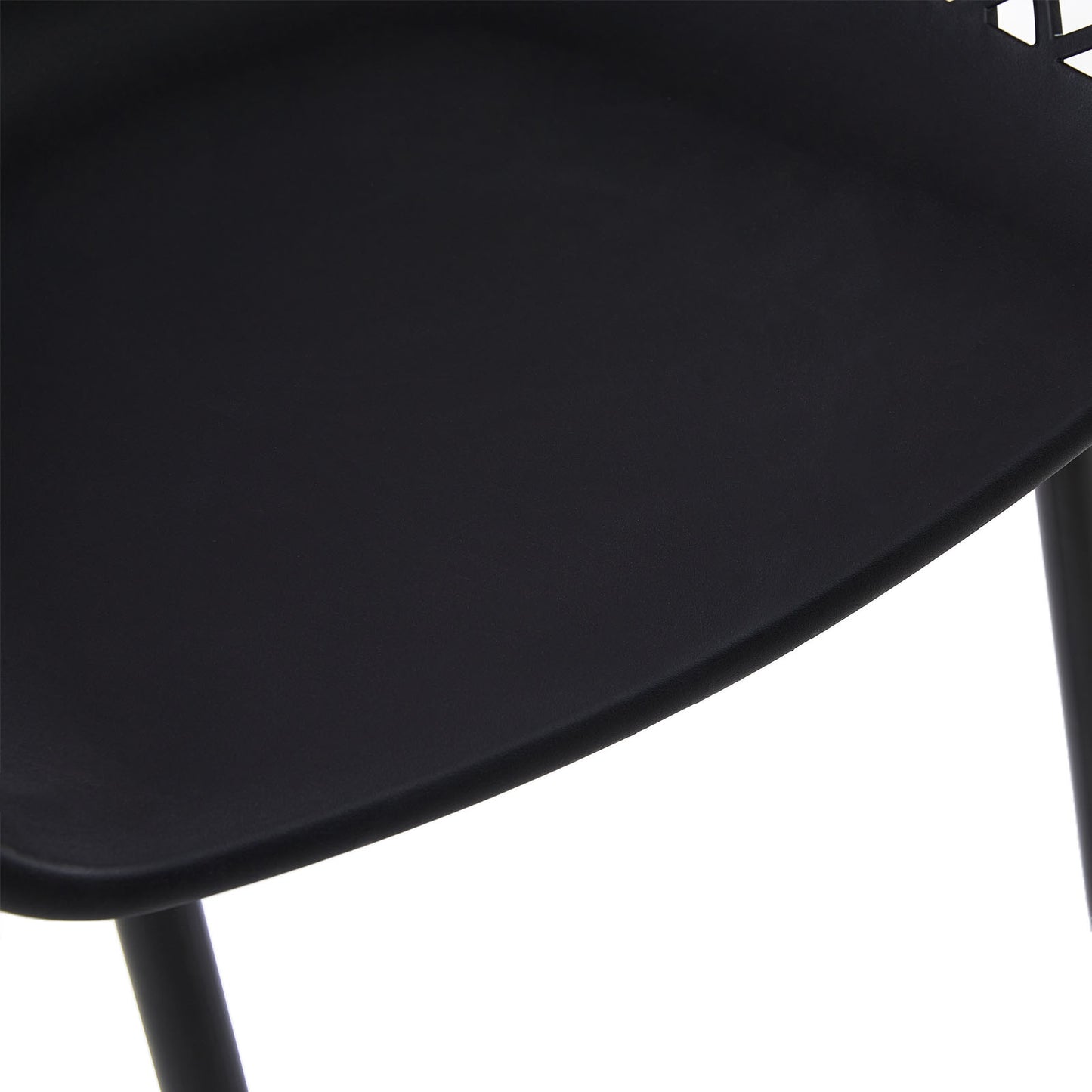 ROME Chaises de salle à manger avec pieds en métal, chaise creuse au design rétro - Noir