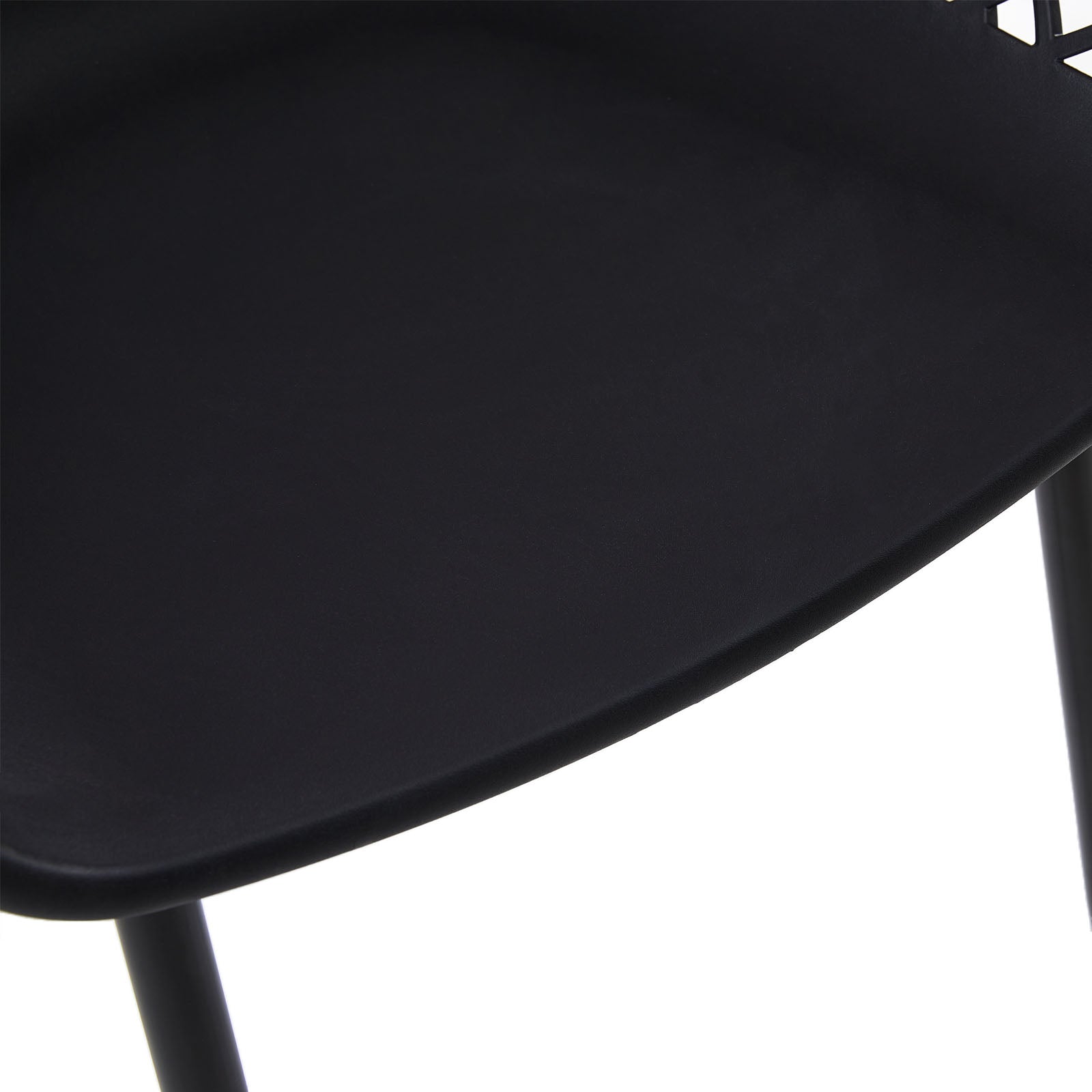 ROME Chaises de salle à manger avec pieds en métal, chaise creuse au design rétro - Noir