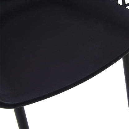 ROME Chaises de salle à manger avec pieds en métal, chaise creuse au design rétro - Noir