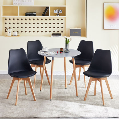 RONALD Ronde Table de Salle à Manger Scandinave Nordique Style en Bois 80*80*74cm - Gris