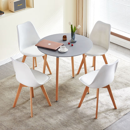 RONALD Ronde Table de Salle à Manger Scandinave Nordique Style en Bois 80*80*74cm - Gris