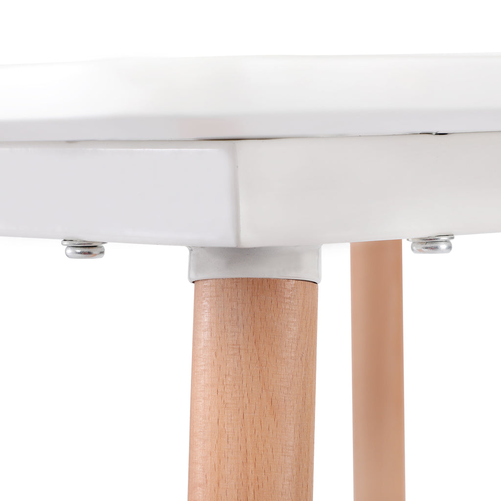 ROOKIE Table à Manger Carrée en MDF avec Pieds en Hêtre 80 * 80 * 75 cm - Blanc