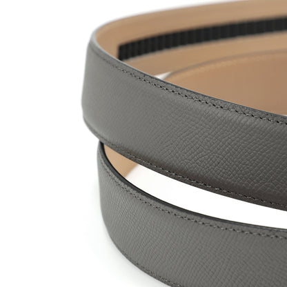 Rho Ceinture classique en cuir de vachette avec boucle automatique, gris acier