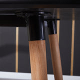 SAGE Table de salle à manger rectangulaire en MDF avec pieds en hêtre 110 * 70 * 74 cm - Noir