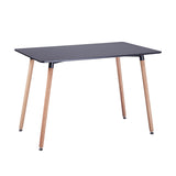 SAGE Table de salle à manger rectangulaire en MDF avec pieds en hêtre 110 * 70 * 74 cm - Noir