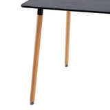 SAGE Rectangulaire Table de salle à manger Table de cuisine Table de conférence de bureau moderne Table basse - Noir/Blanc
