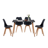 SAGE Rectangulaire Table de salle à manger Table de cuisine Table de conférence de bureau moderne Table basse - Noir/Blanc