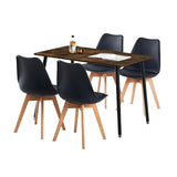 SAGE Rectangulaire Table de Salle à Manger en MDF Scandinave  Style en Bois 110*70*74cm - Brun/Brun Noir