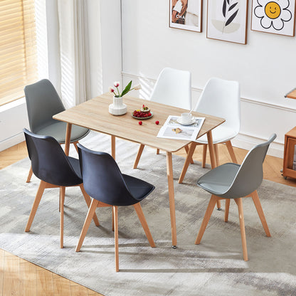 SAGE Rectangulaire Table de Salle à Manger en MDF Scandinave  Style en Bois 110*70*74cm - Couleur Chêne
