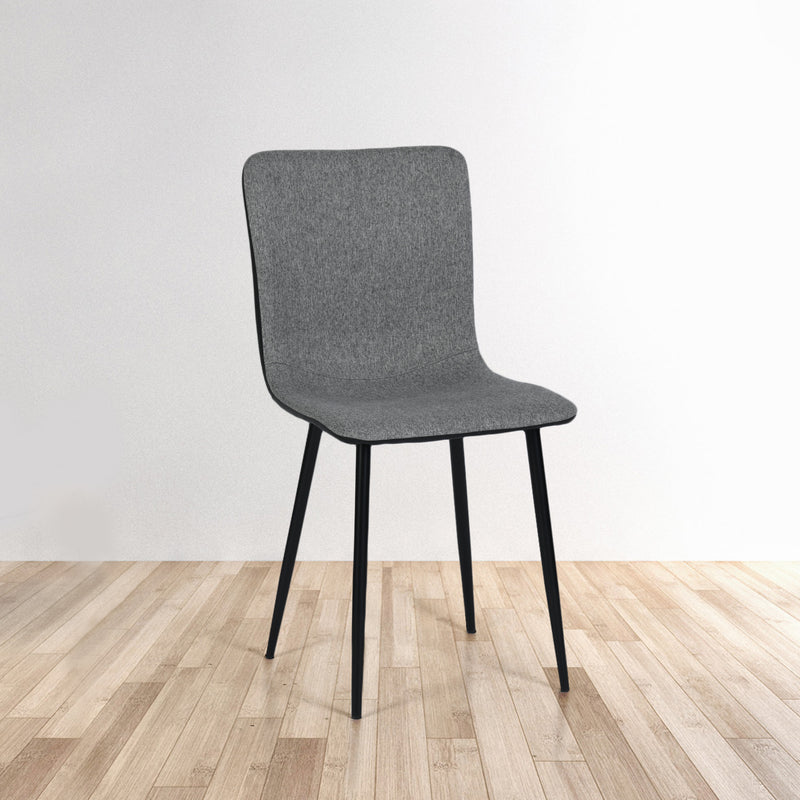 SCARGILL Tissu PU Chaise de Salle à Manger en Pieds en métal - Gris