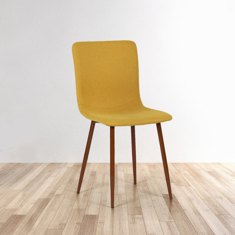 SCARGILL Tissu Chaise de Salle à Manger en Pieds en métal - Gris/Jaune
